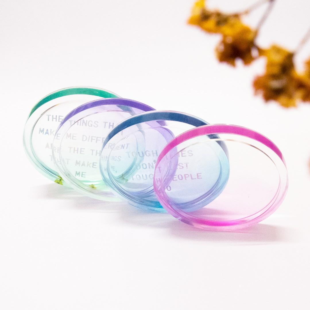 Customised Quotes on Resin Coasters, Hobbies & Toys, Stationery & Craft