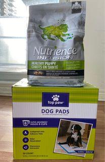 Dog food and pee pad