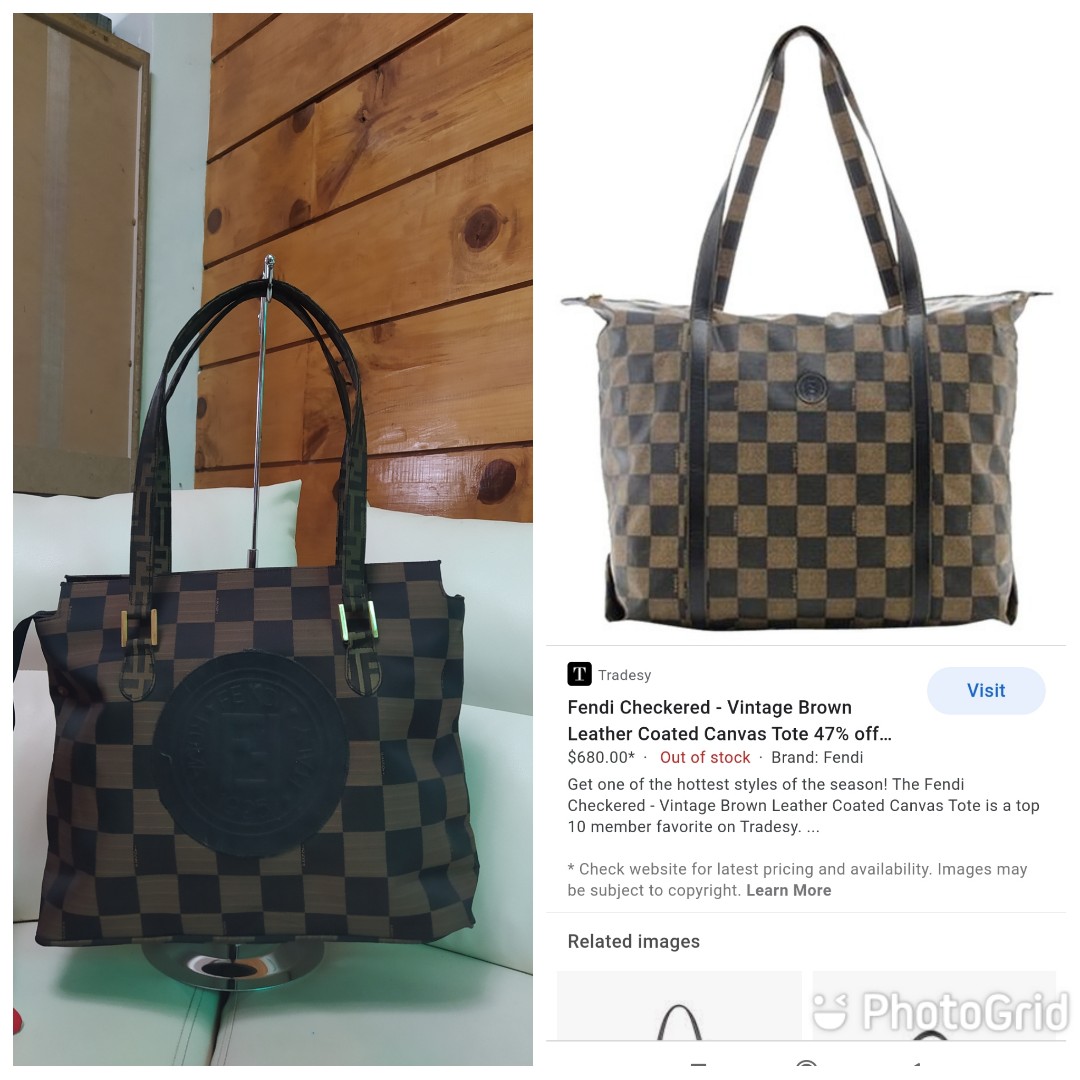 Fendi checkered handbag sale