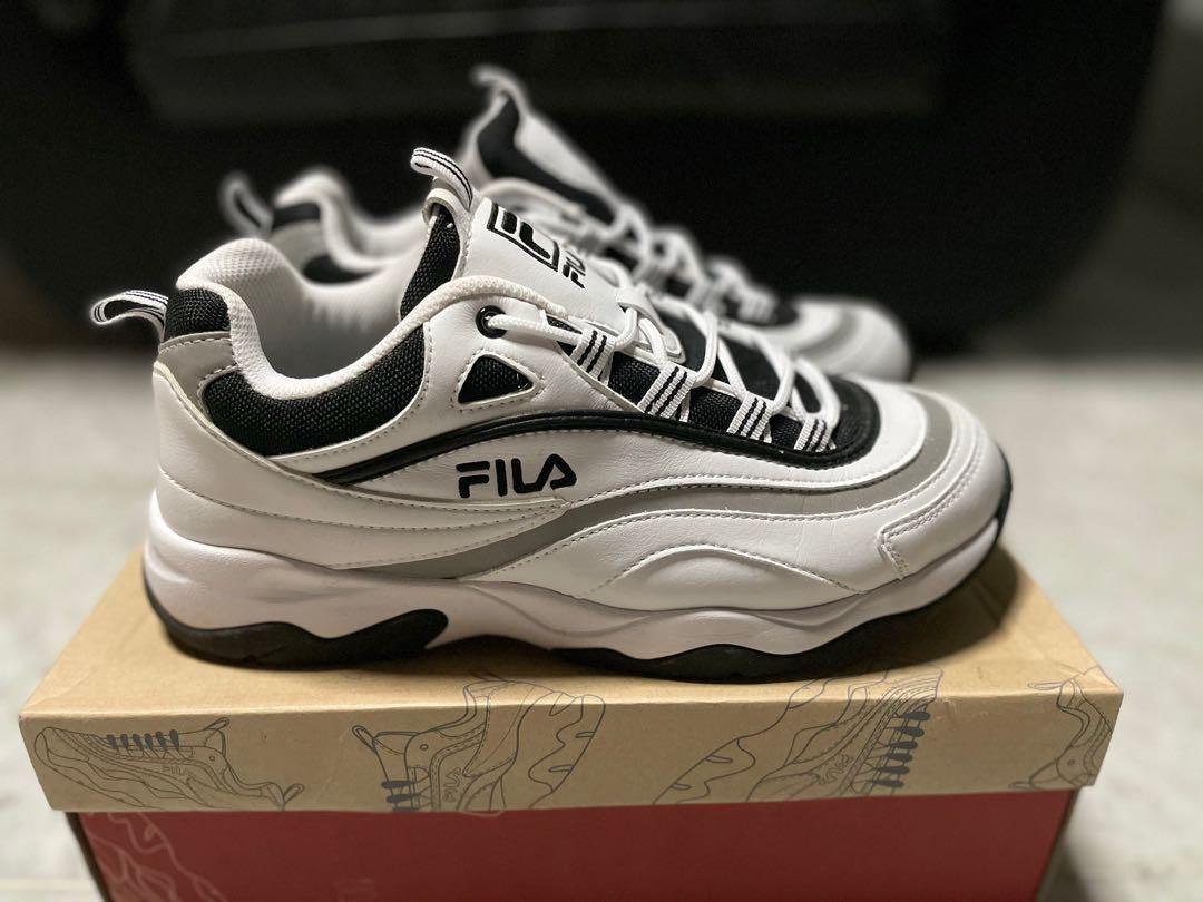 Fila Ray (White/Black/Silver) - US 9.5, Men's Footwear, Sneakers Carousell