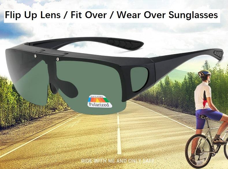 Flip Up Lens Fit Over Polarized Sunglasses Wear Over Sunglasses