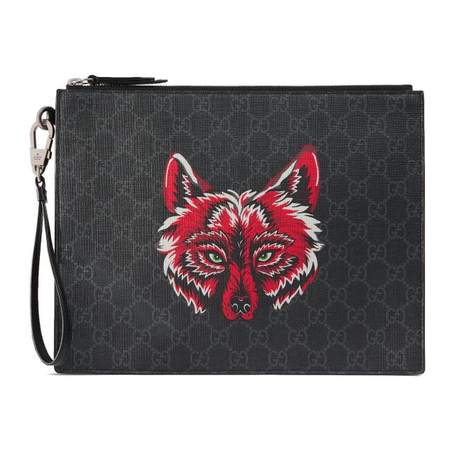 Gucci wolf clutch store