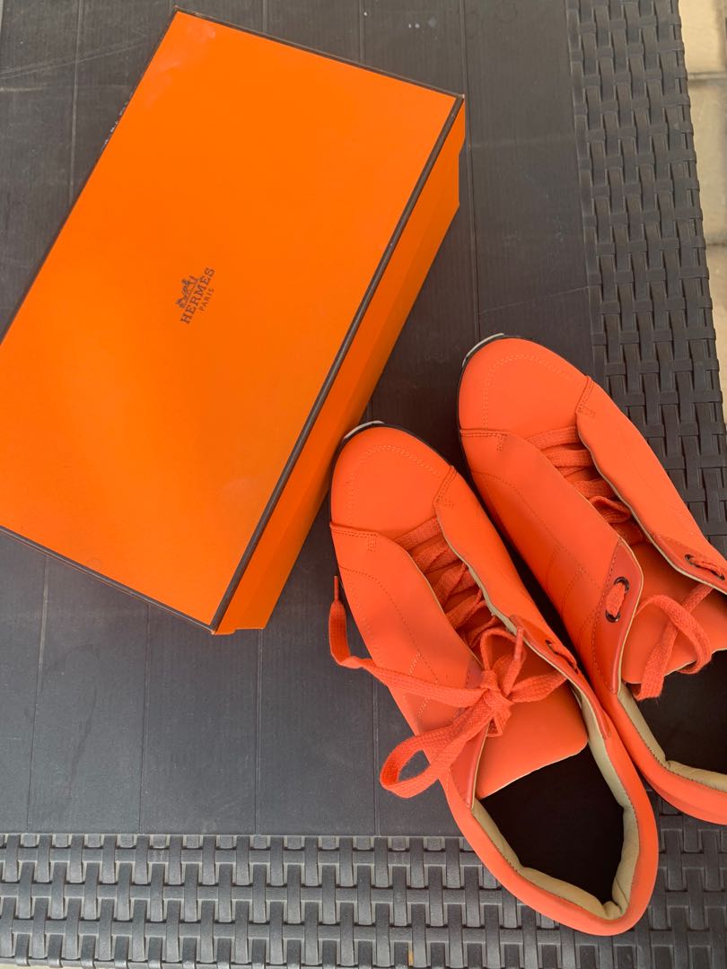 Hermes online orange shoes