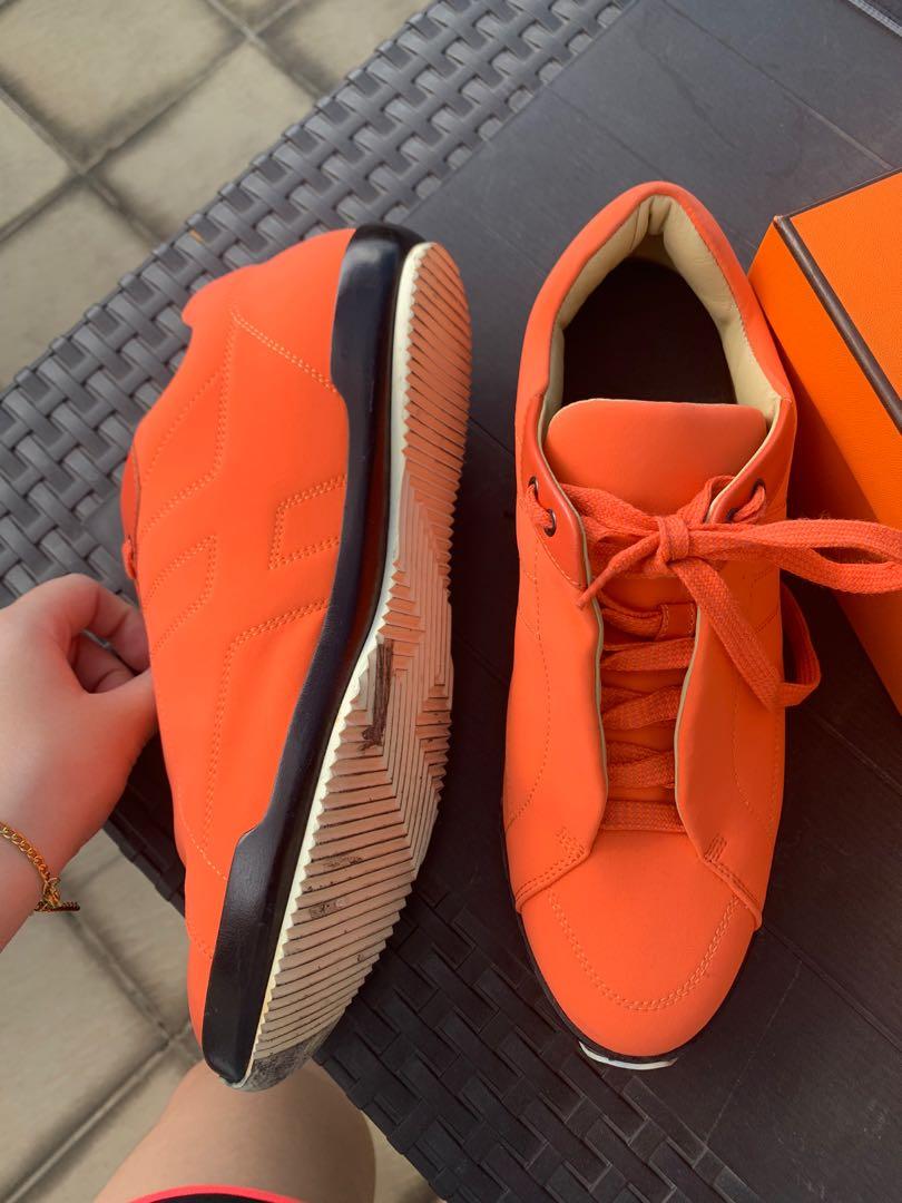 Hermes Orange Sneakers Women s Fashion Footwear Sneakers on