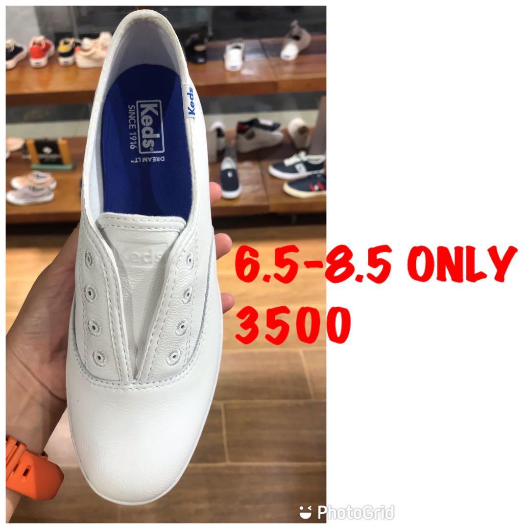 Slip on leather shop keds