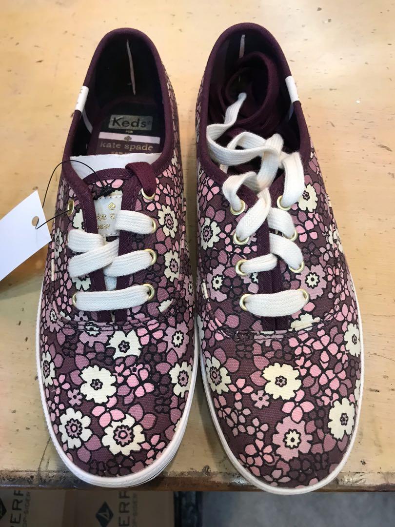 Keds Kate Spade Purple Floral Womens, Women's Fashion, Footwear, Sneakers  on Carousell