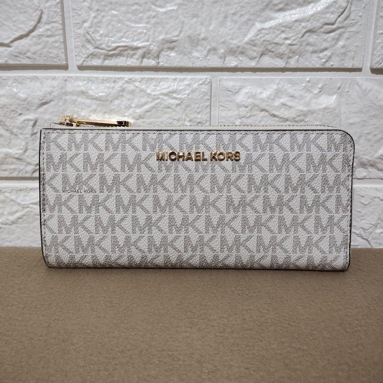 Michael kors jet set travel large three quarter zip wallet store