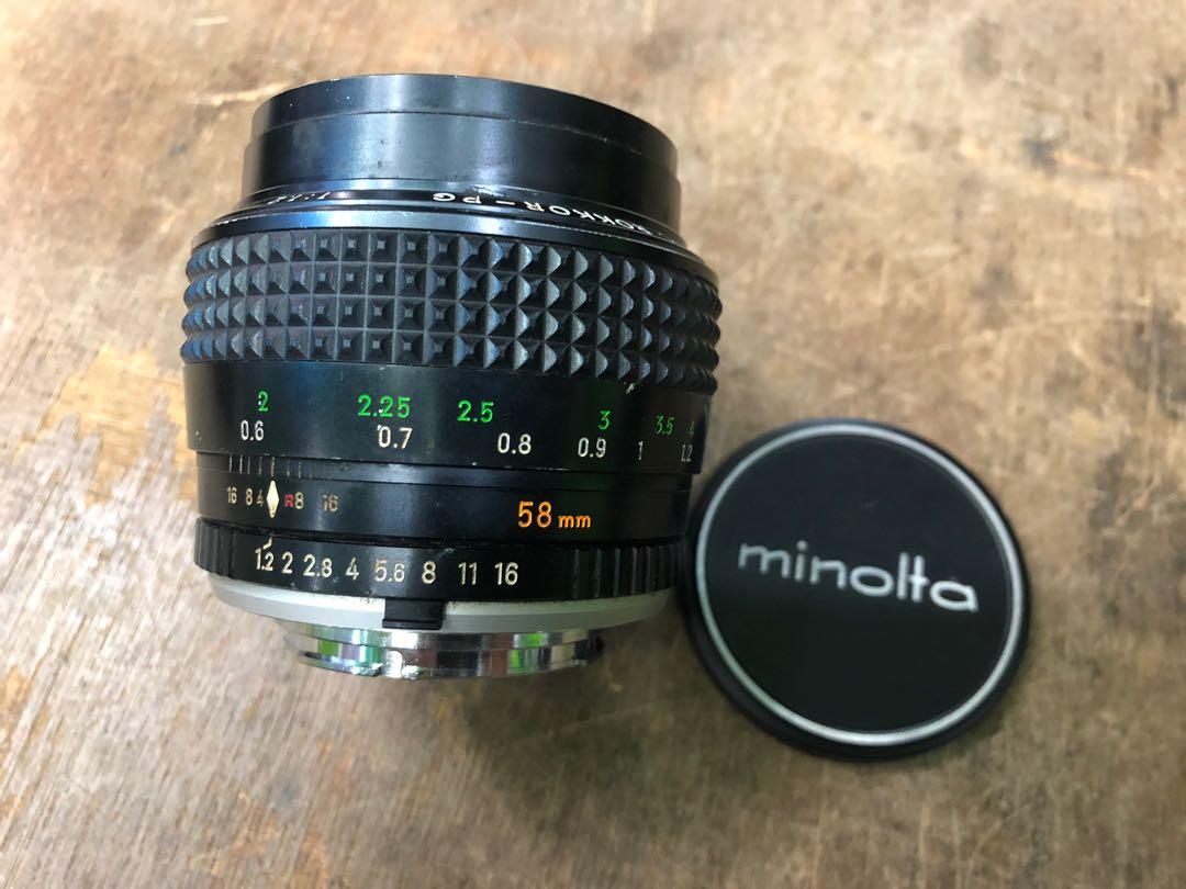 Minolta MC Rokkor-PG 58mm f1.2, 攝影器材, 鏡頭及裝備- Carousell