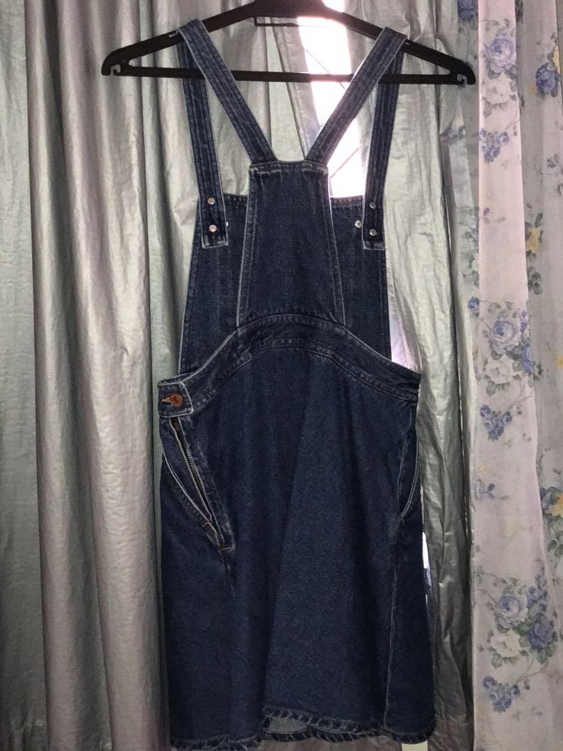 Monki Denim Skater Skirt Overalls Women s Fashion Dresses Sets
