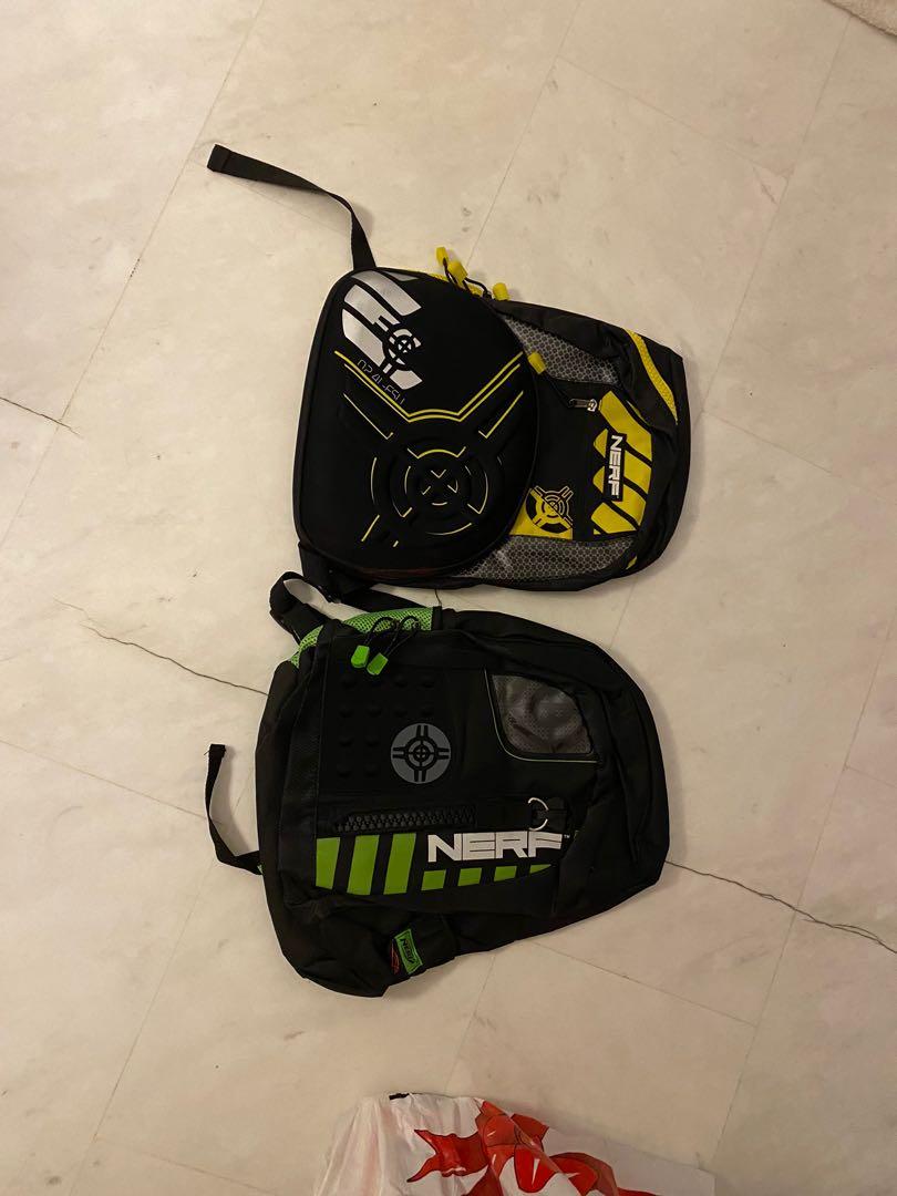 Nerf authentic backpack (Category: Water Sports) located in Singapore. Submitted by blinkoneeighttwo (Listing ID 1061083910, Image 1). Description: BRAND NEW, STILL WITH ORIGINAL TAG Bought from USA a couple years back, but never used. Selling: 1 for $25 2 for $40.
