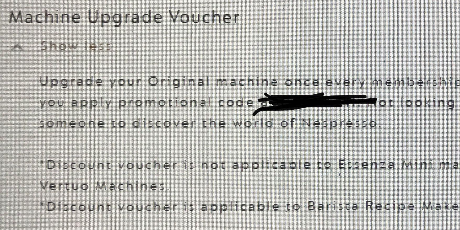 Nespresso machine upgrade voucher, TV & Home Appliances, Kitchen