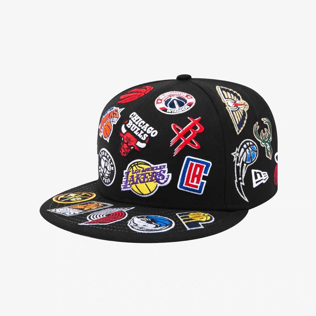 New Era 5950 Nba Logo Allover Men S Fashion Accessories Caps Hats On Carousell
