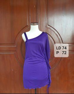 One shoulder Purple Dress