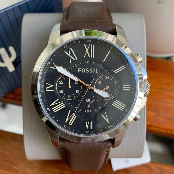 Orig Fossil Grant FS4813 Black Dial 