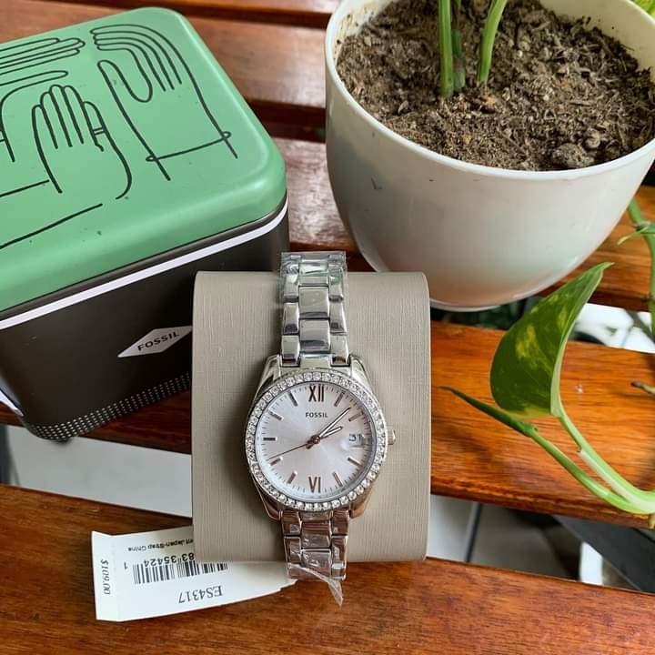 Orig Fossil Scarlette ES4317 Three Hand Stainless Steel Women s