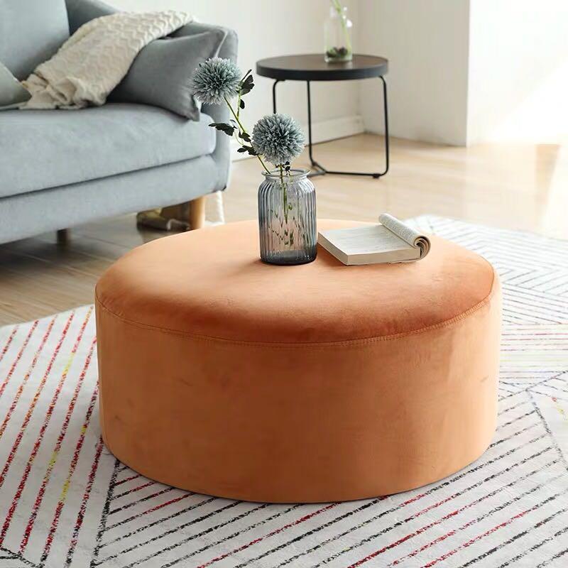 Chair With Round Ottoman - Modern Round Ottoman Footrest Eluxury - This