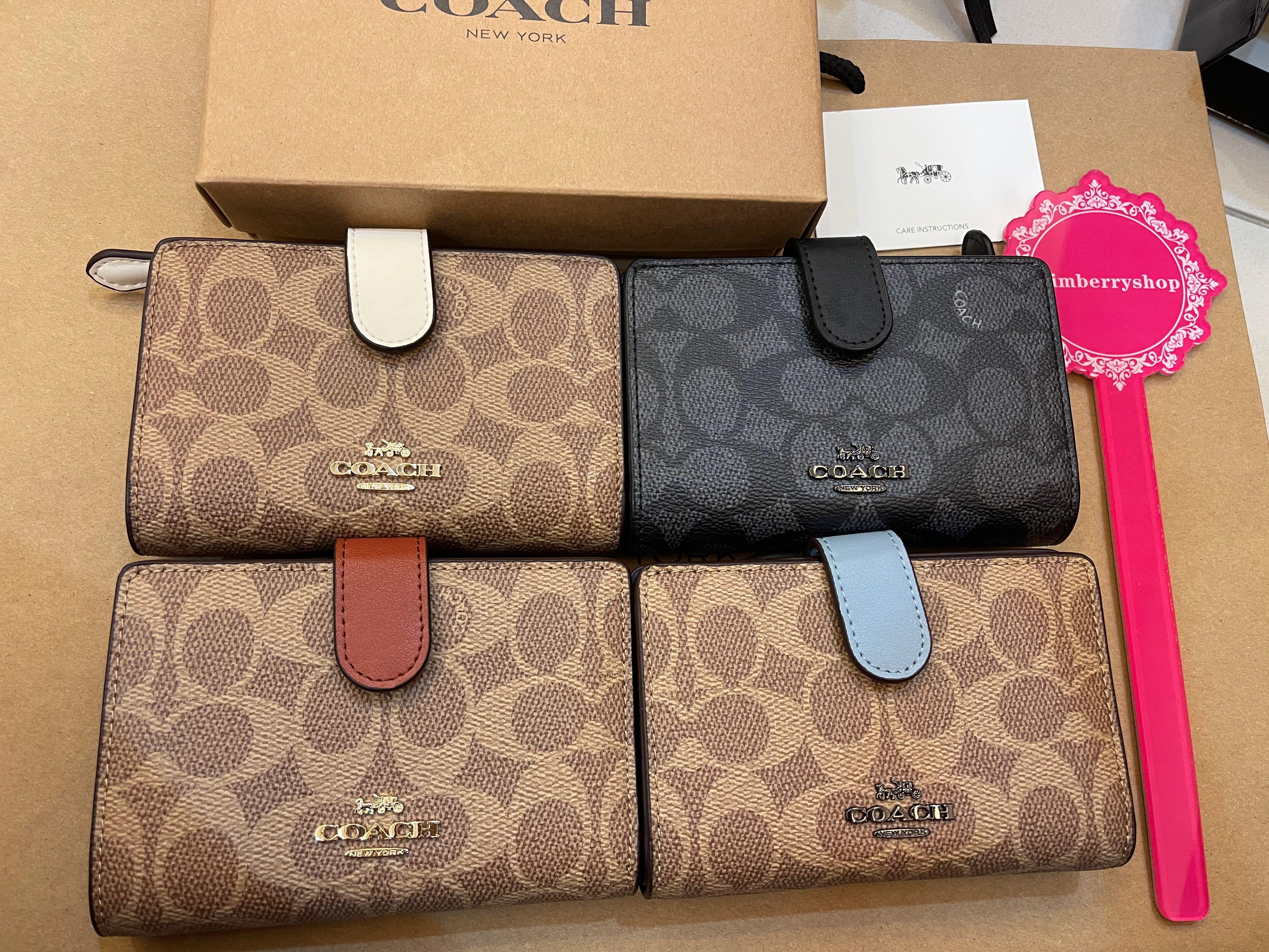 Ready Stock authentic coach women monogram wallet medium purse 33034 monogram canvas