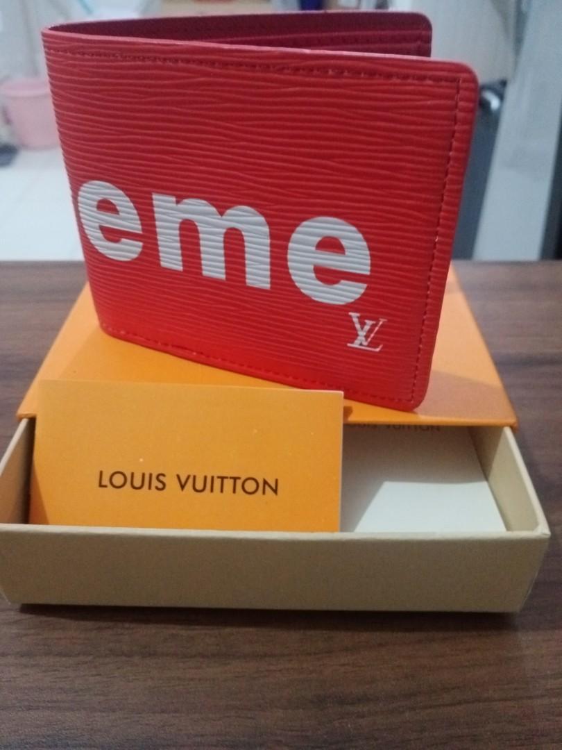 LOUIS VUITTON LV X SUPREME SLENDER WALLET 'EPI RED', Men's Fashion