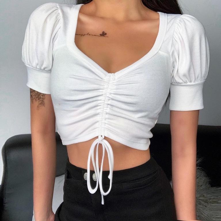 ruched front crop top