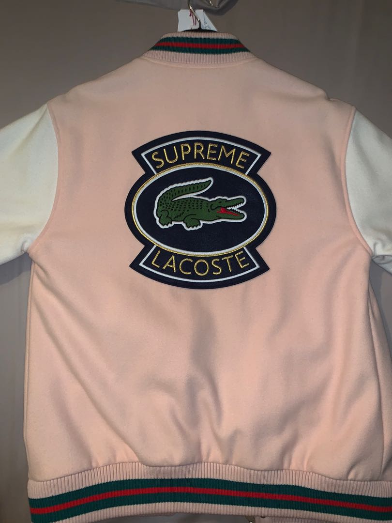 Supreme lacoste varsity jacket sizing outlet