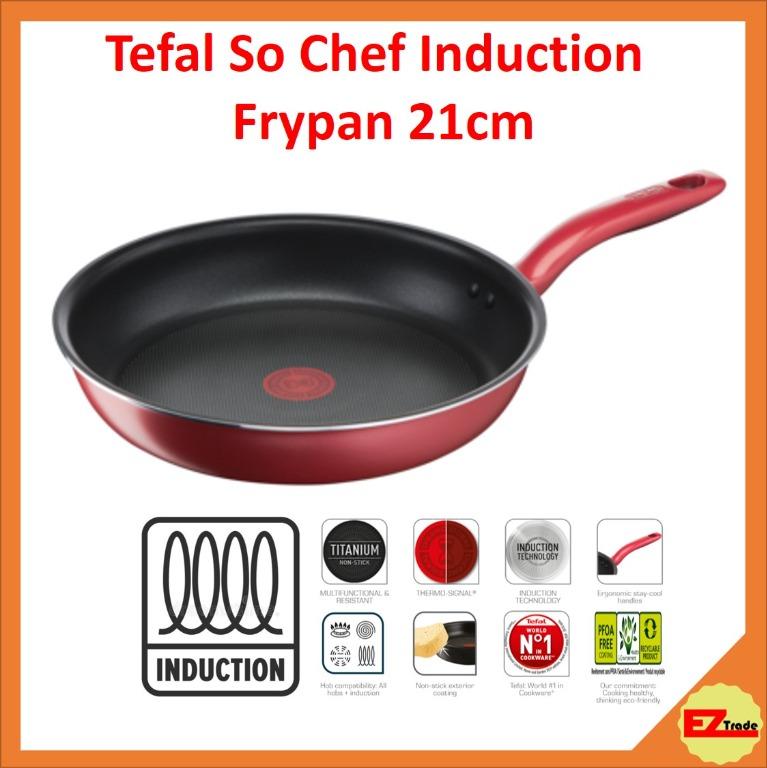 conjunctie Chinese kool besteden Tefal So Chef Induction Frypan Frying Pan 21cm G13502, Furniture & Home  Living, Kitchenware & Tableware, Cookware & Accessories on Carousell