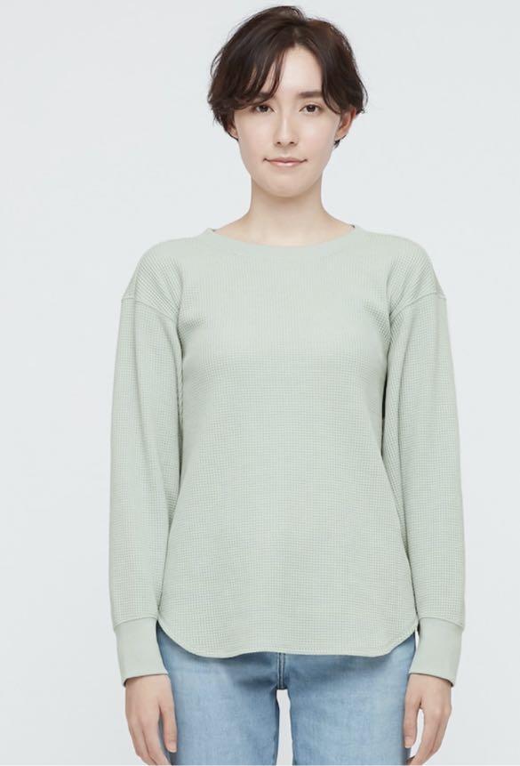 Uniqlo waffle crew sales neck