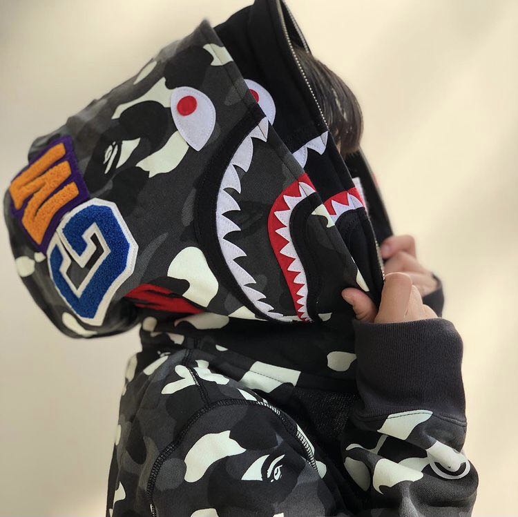 Bape City Camo Shark Hoodie Glow In The Dark Black 2024 ...