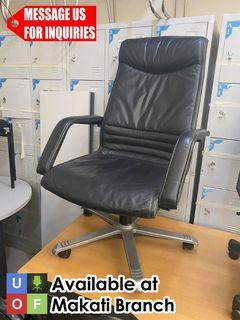 Black Office High-back Leather Swivel Chair