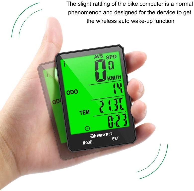 Blusmart Bike Computer Wireless Cycling Computer IP66 Waterproof Bicycle Odometer 21 functions LCD Speed Bike Speedometer