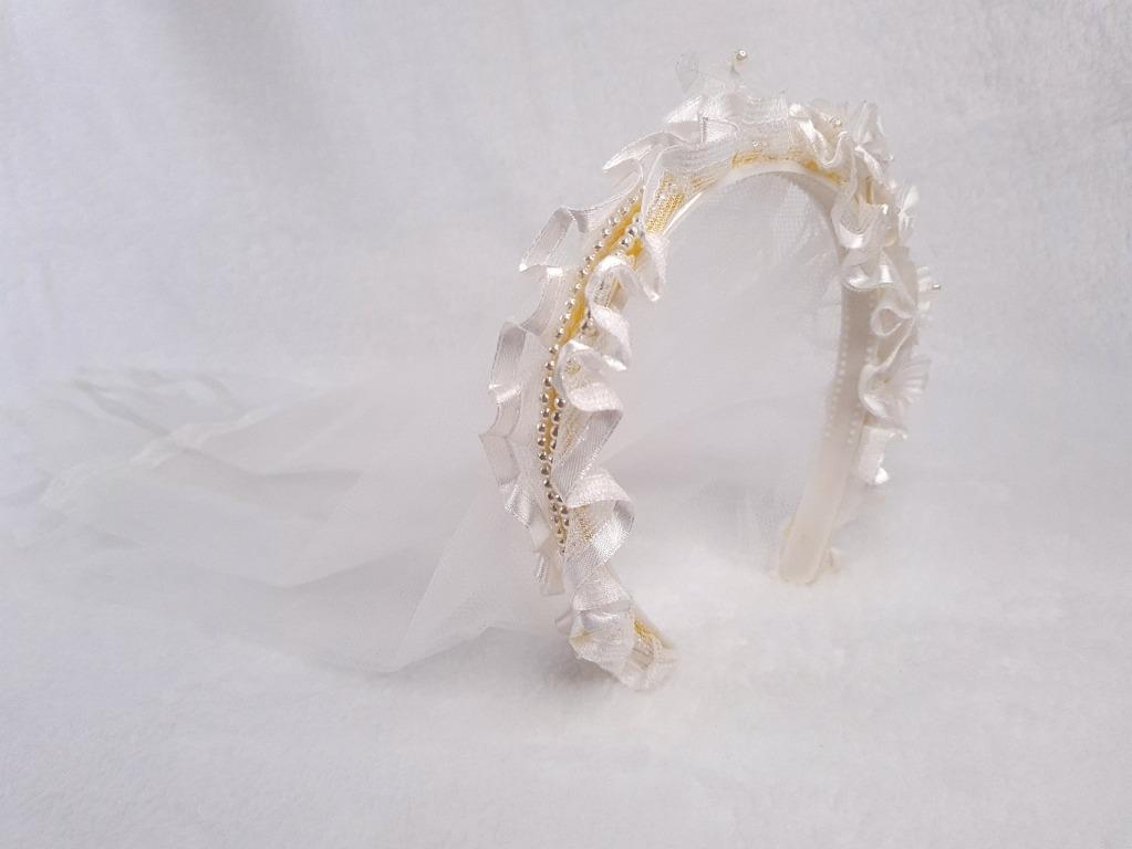 Bridal Headband with Veil (Category: Hair Accessories) located in Paranaque City. Submitted by usiserah (Listing ID 1061415578, Image 1). Description: White Bridal Headband below Shoulder Length Veil Remark: Used once when my daughter received her 1st Communion RFS: Minimalist Mom Need to Declutter 📌 For More Details Visit Us @: USISERAH🐸 📱Facebook | 🛒Shopee | 📲Carousell .