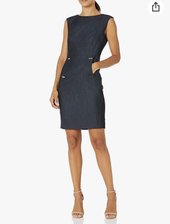 Calvin klein denim sheath dress hotsell
