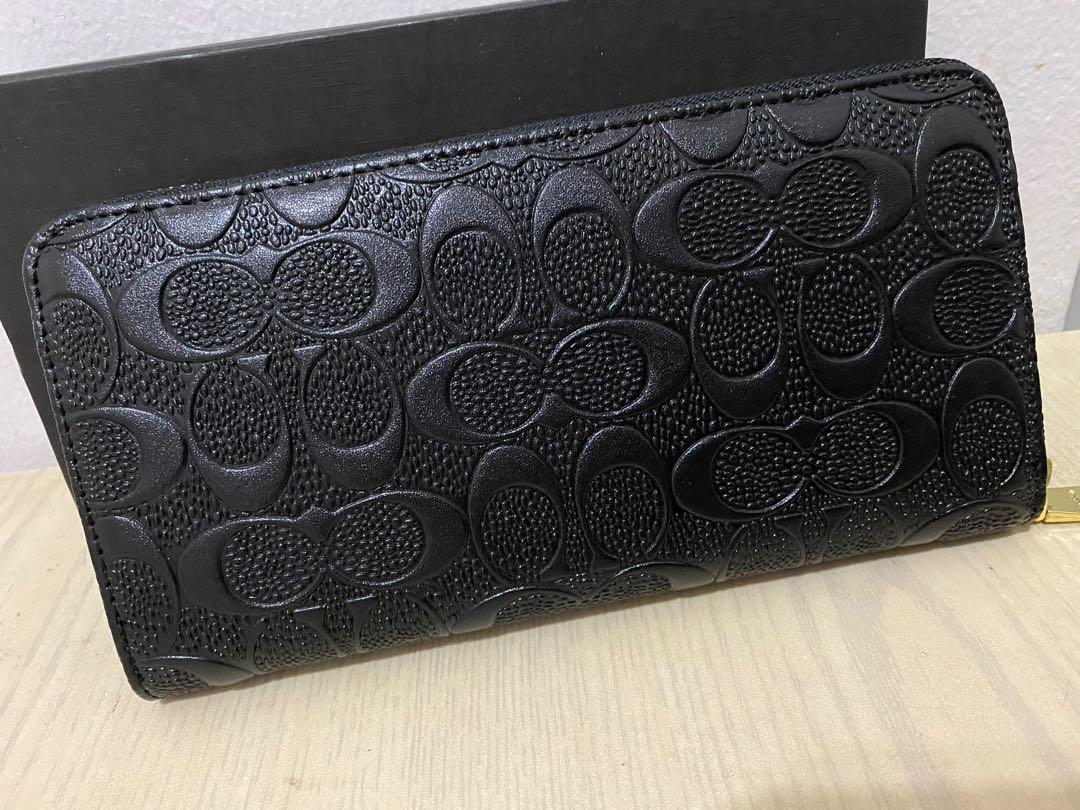COACH 53834 Stereoscopic pattern women s wallet long wallet zip purses long purses