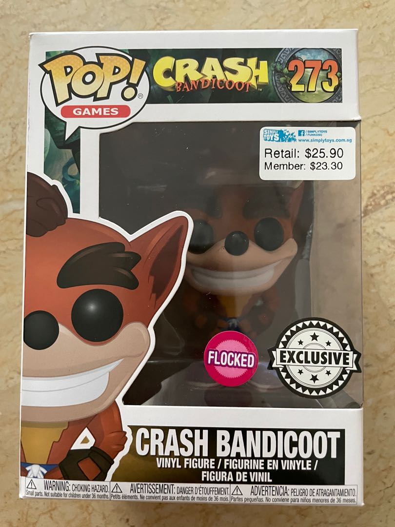 funko pop crash bandicoot flocked