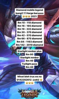 Mobile Legends Diamonds Gaming Accessories Carousell Malaysia