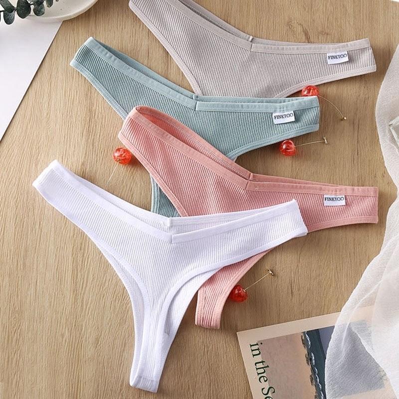 FINETOO G-string Panty Cotton Women's Underwear Sexy Panties