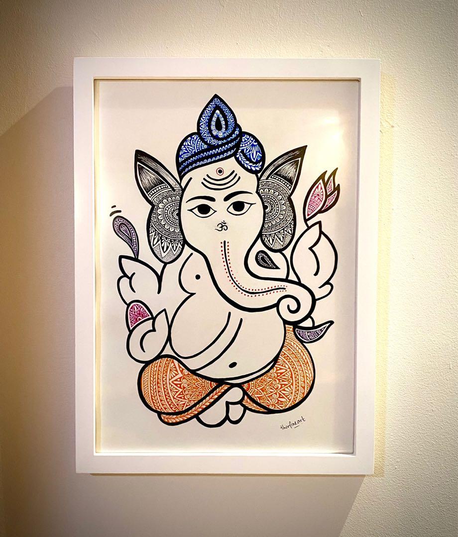 Ganesha Mandala Art #wallart #walldeco #vinayagar #elephantgod #om ...