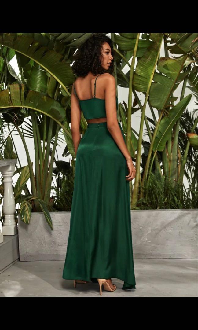 cowl neck top and skirt