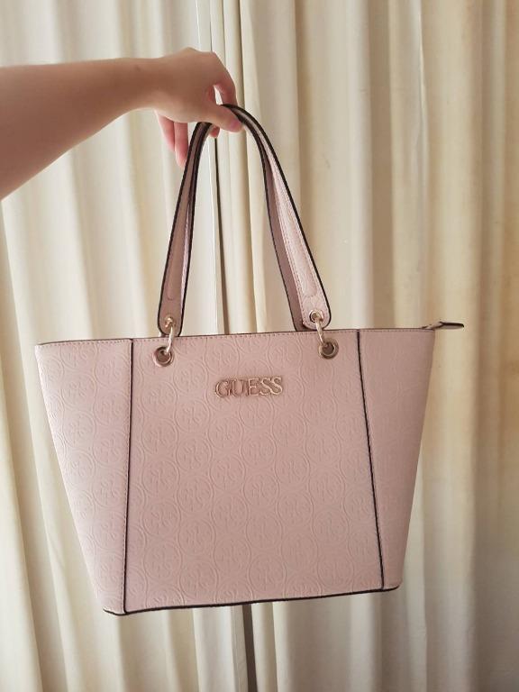 Guess pink tote bag best sale