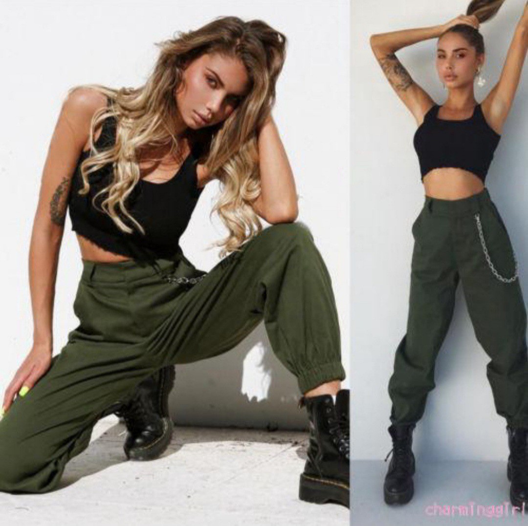 army green cargo joggers