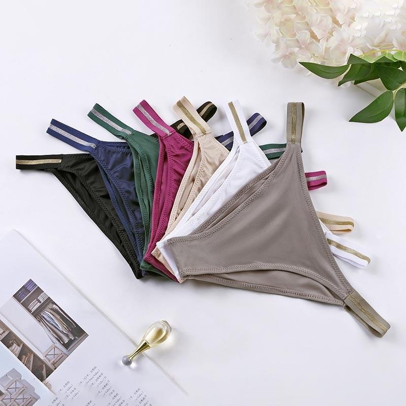New Women Sexy Thong Ice Silk Seamless Panties Solid Color Low Waist G- string S-XL Soft Comfort Underwear, Women's Fashion, New Undergarments &  Loungewear on Carousell