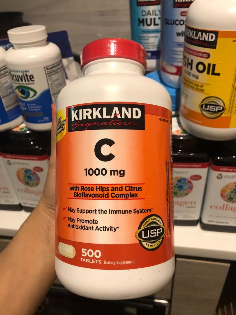 Kirkland Signature Vitamin C 1000 Mg 500 Tablets Health Nutrition Health Supplements Health Food Drinks Tonics On Carousell