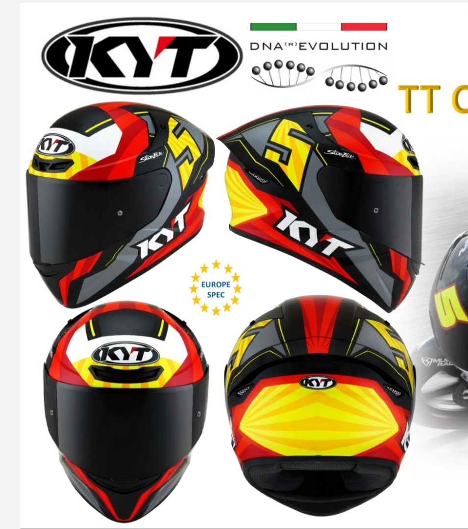 KYT TT COURSE motorcycle full face helmet jaume masia, Motorcycles,  Motorcycle Apparel on Carousell