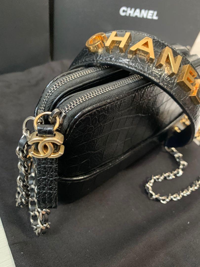Limited Edition 2019 - Chanel Gabrielle Clutch with Chain (Croc-Embossed)