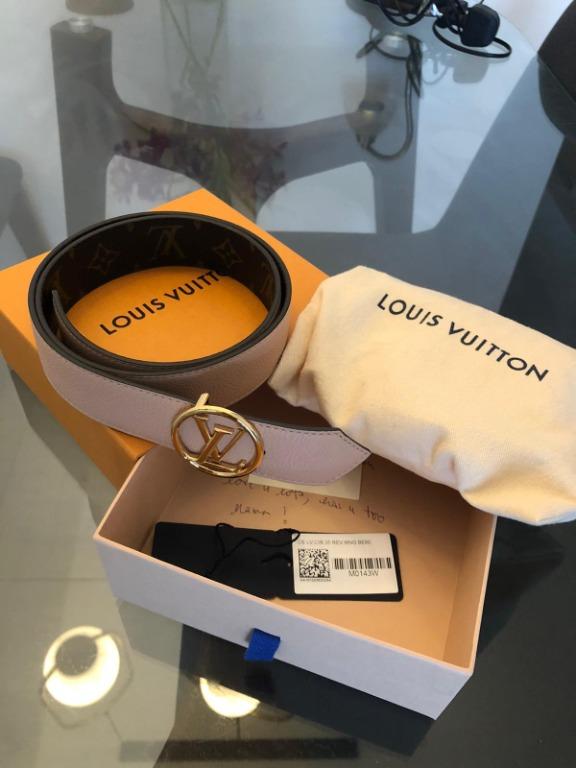 Louis Vuitton LV Circle 35mm Reversible Belt Black + Cowhide. Size 75 cm