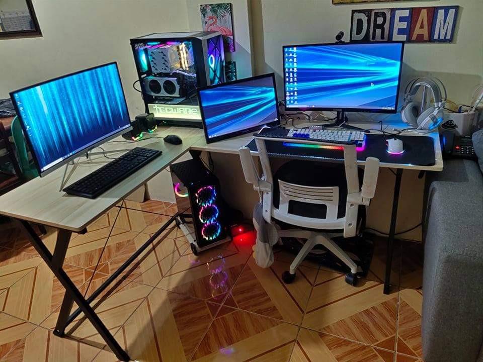 L-shape computer table, Furniture & Home Living, Furniture, Tables ...