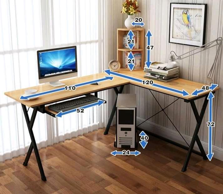 L-shape computer table, Furniture & Home Living, Furniture, Tables ...
