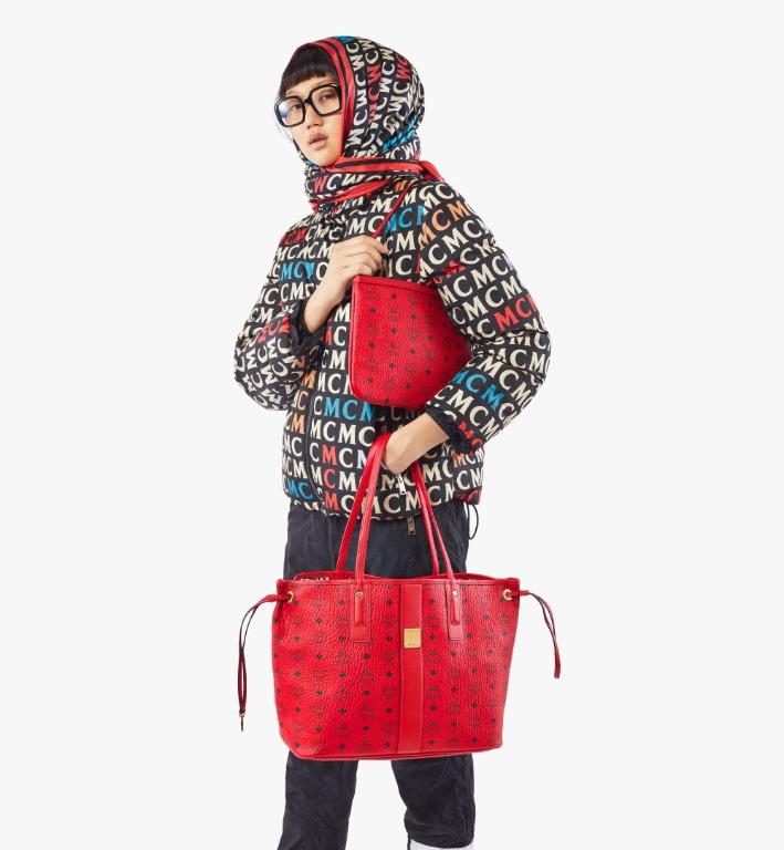 Mcm large liz reversible shopper red best sale