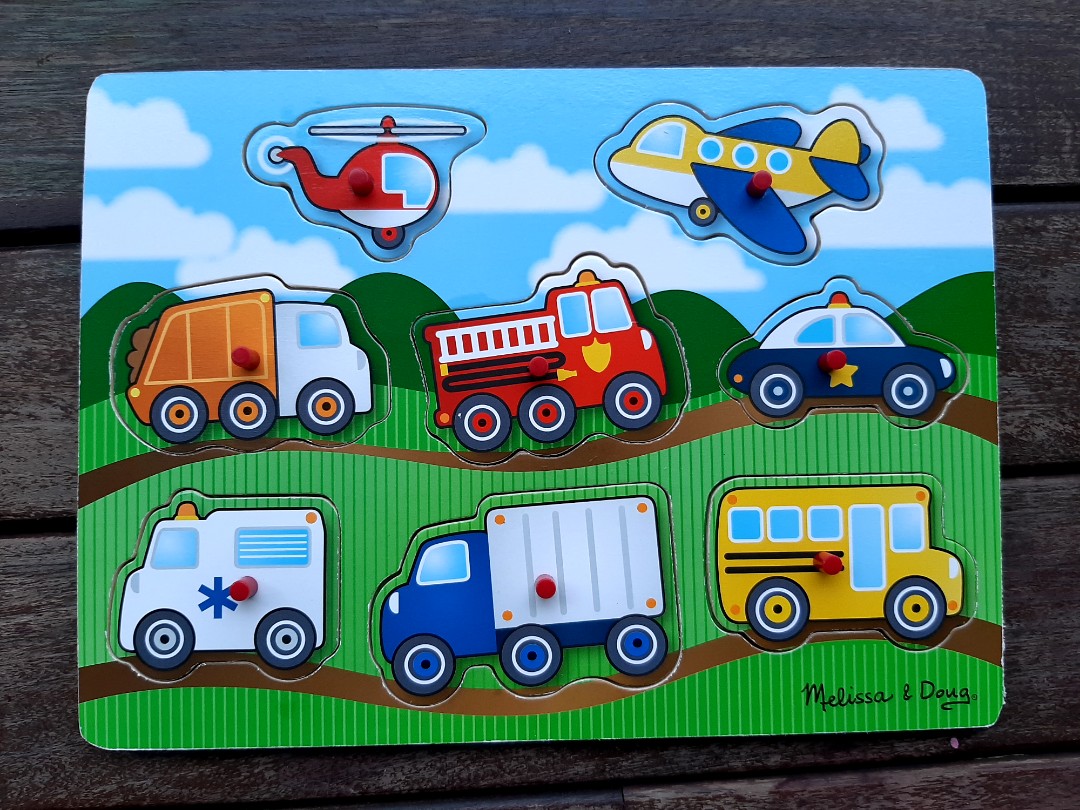 Melissa and doug puzzle vehicles sale