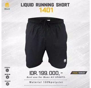 Mills Liquid Running Short 1401 Black #PalingLaris