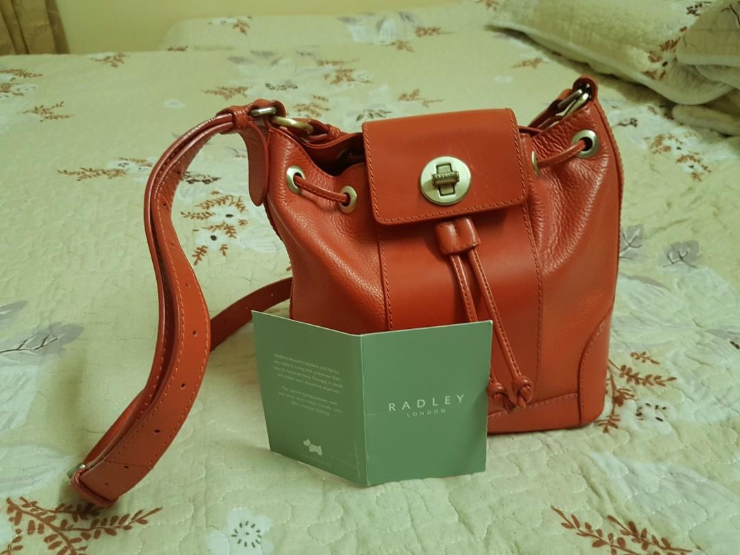 Radley Chancery Cross Body Bag or Grab Bag Orange Leather
